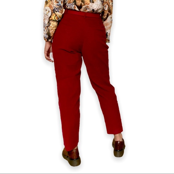 Vintage Chic Corduroy Trouser Pants in Red - Picture 3 of 7